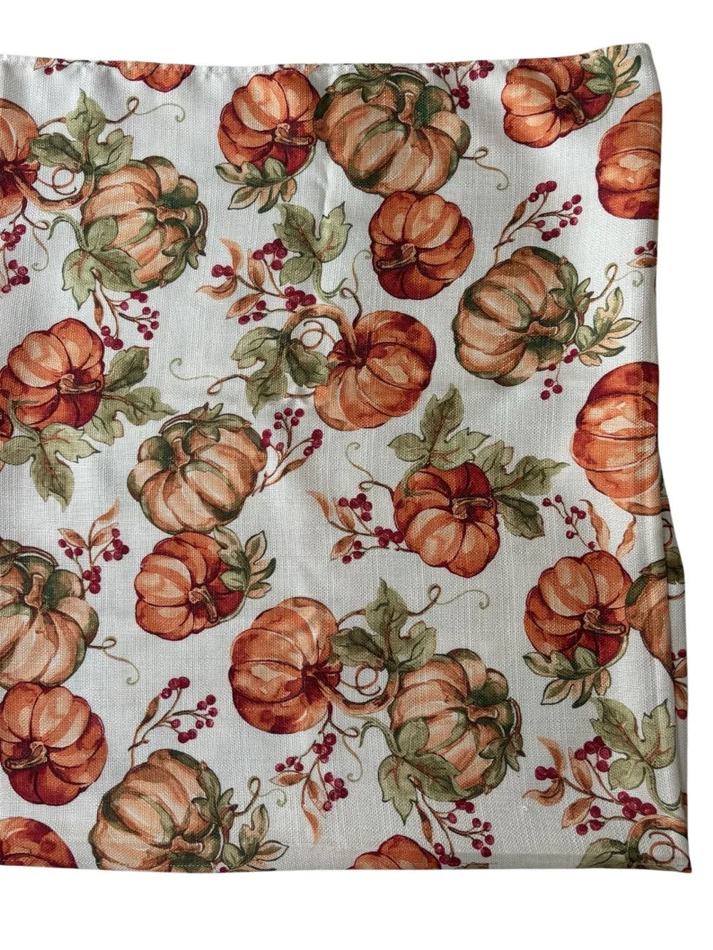 Fall Tablecloth Holiday Pumpkin Berries Leaves Festive Autumn Large 100” x 120”